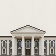 Obraz premium A large white building with columns and arched windows