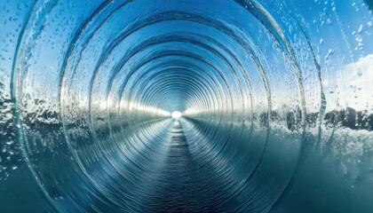 Obraz premium Abstract Water Tunnel - A mesmerizing perspective of liquid motion and light.