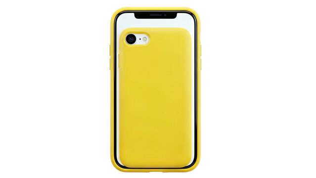 Yellow iPhone Case Overlaid on a White iPhone