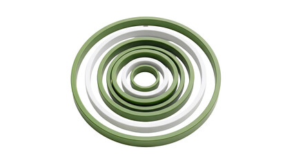 Nested Green and White Rings on White Background