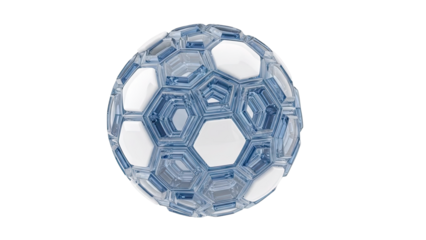 Abstract Soccer Ball with Hexagonal Crystal Design
