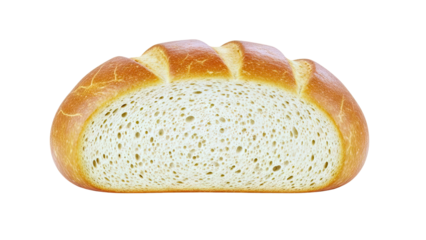 Slice of crusty white bread with airy crumb