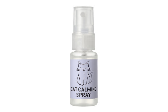 Cat calming spray bottle providing anxiety relief for pets