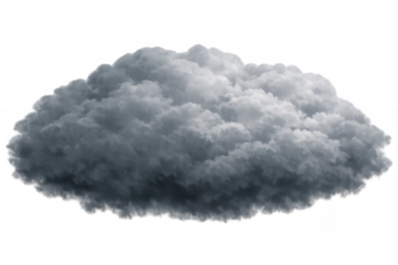 Dark storm cloud brewing heavy weather, cumulus formation, stormy atmosphere, transparent background element