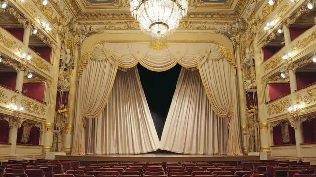Elegant Theater Curtains in Soft Light