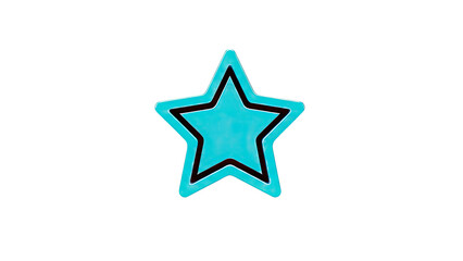 Obraz premium Turquoise Star with Black Outline