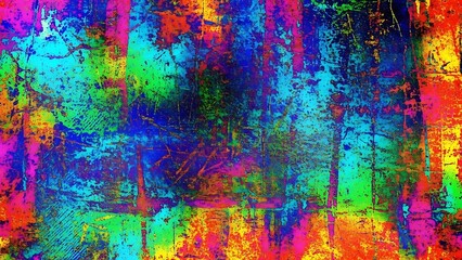 Abstract  grainy noise texture colorful abstract art with vibrant hues and textured brushstrokes creating a dynamic visual effect in shades of pink blue green yellow and orange