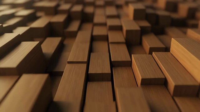 Abstract Rectangular Wooden Block Pattern Background with Soft
