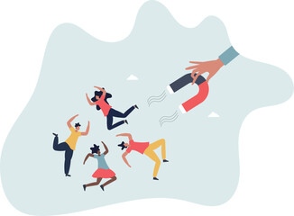 HR, Human resource recruiting candidates or talents, marketing to attract or draw new customers or leadership and charm concept.life and employment of people.