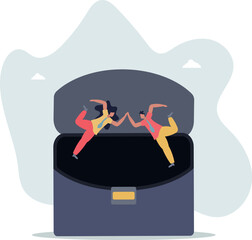 Team success winners, hi five or congratulation on business goal achievement.life and employment of people.