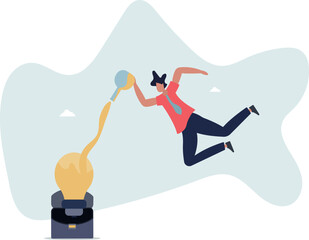 A businessman complements the idea. The concept of work and brainstorming.