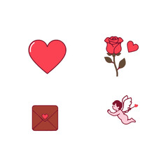 vector illustration of a set of valentine 