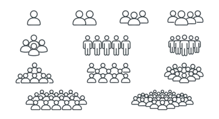 Crowd Icons: Different Group Sizes and Formations