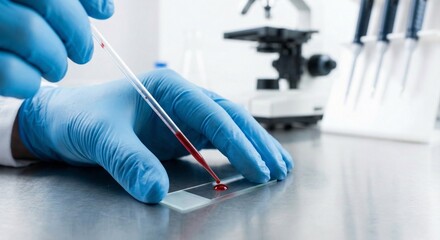 Preparing Capillary Blood Smear for Microscopic Analysis.