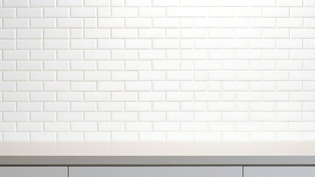 tenderfoot. Modern kitchen with matte white subway tile wall and clean grout lines. real-estate listings.