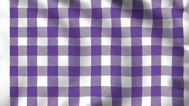 Purple and White Gingham Fabric Texture Seamless Loop Footage 4K