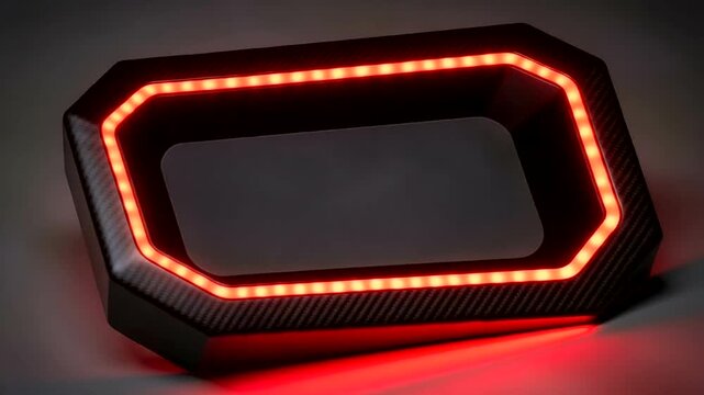 Modern Octagonal Speaker with Red LED Lights.