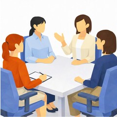 Obraz premium Business Meeting with Team Discussion at Office Table