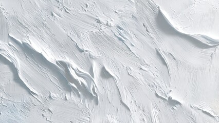 Textured white abstract art with smooth, wavy brush strokes on canvas