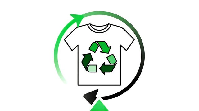 Recycling Symbol on T Shirt Motion Graphic Looping Animation