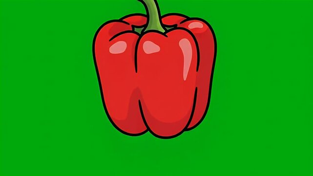 Red Bell Pepper Animated Loop Motion Graphic Food Vegetable