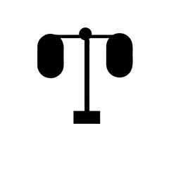 A minimalist black scale icon on a white background