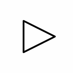 A simple black play button icon on a white background
