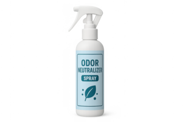 White odor neutralizer spray bottle for home cleaning