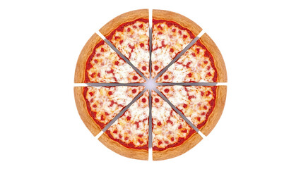 Whole Pizza Sliced into 8 Pieces