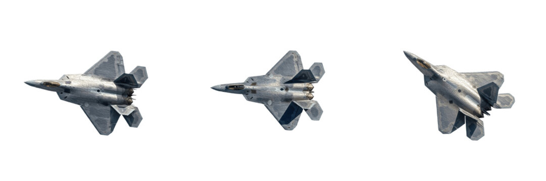 F-22 Raptor Stealth Fighter Jet Set in Flight, Modern Military Aircraft
