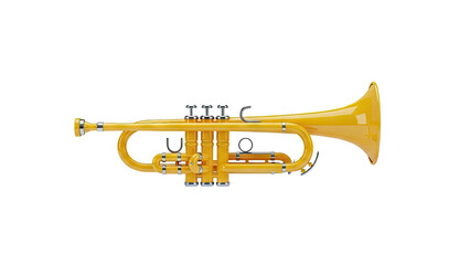 Fototapeta premium Yellow Trumpet on White Background