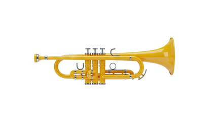 Yellow Trumpet on White Background