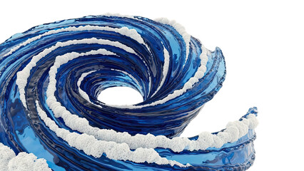 Blue water vortex with white foam