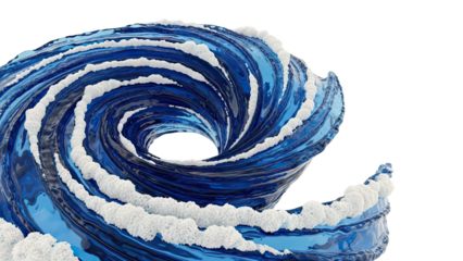 Blue water vortex with white foam