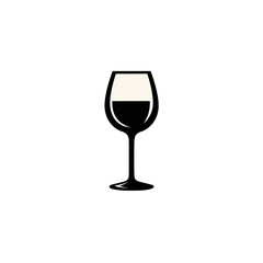 A single silhouette of a wine glass, filled with bright white light against a stark black backdrop
