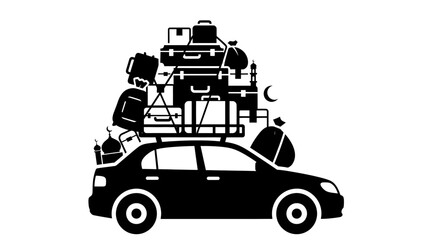 Car Loaded with Luggage for Travel.