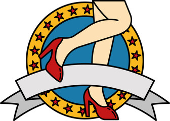 A woman legs wearing high heels logo