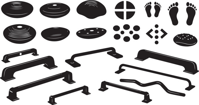 Black cabinet hardware set with knobs and handles assortment