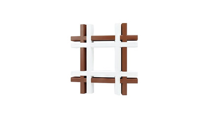 Obraz premium Hashtag Symbol Made of Brown and White Bars
