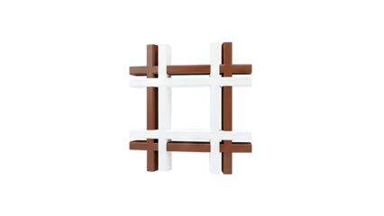 Hashtag Symbol Made of Brown and White Bars