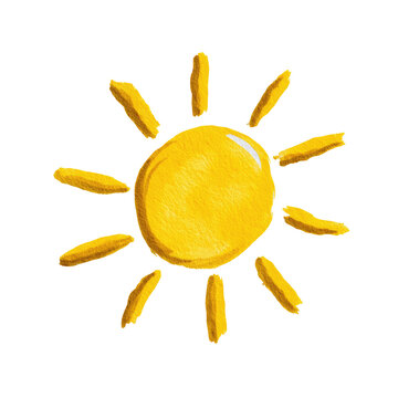 Animated yellow sun illustration on black background