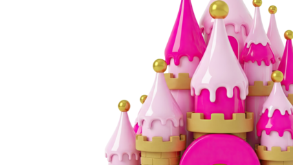 Pink Candy Castle with Gold Spheres