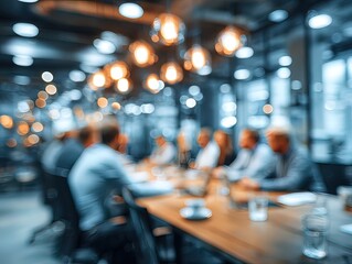 Blurred business meeting in office