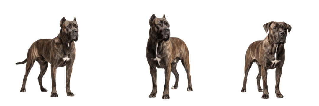 Cane Corso Dog Isolated on White Background, Italian Mastiff Studio Portrait, Cane Corso Italiano, केन कोर्सो, Large Purebred Guard Dog Cutout, Athletic Muscular Canine, Powerful Pet Standing.