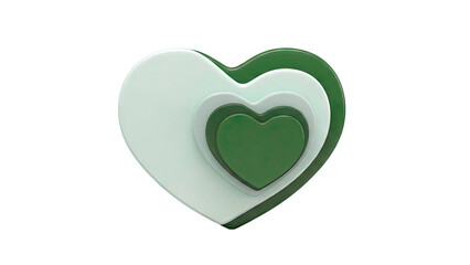 Layered Hearts in Shades of Green