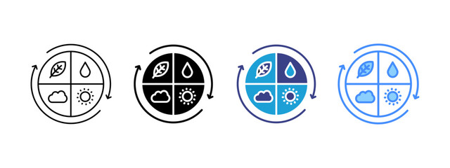 Natural Resources icon set multiple style collection