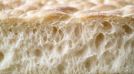 Obraz premium Close-up of Airy Bagel Interior with Crumb Structure