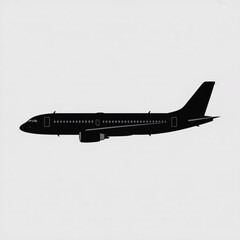 Silhouette of Airplane: A sleek, modern airplane silhouetted against a plain background, embodying the spirit of travel and the marvels of air transport.