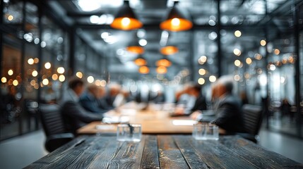 Blurred business meeting in conference room