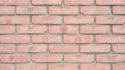 Obraz premium Close-up of a weathered red brick wall with visible mortar lines, showcasing a rustic and textured surface.